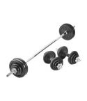 64KG Dumbbell+Barbell Rubberize Set
