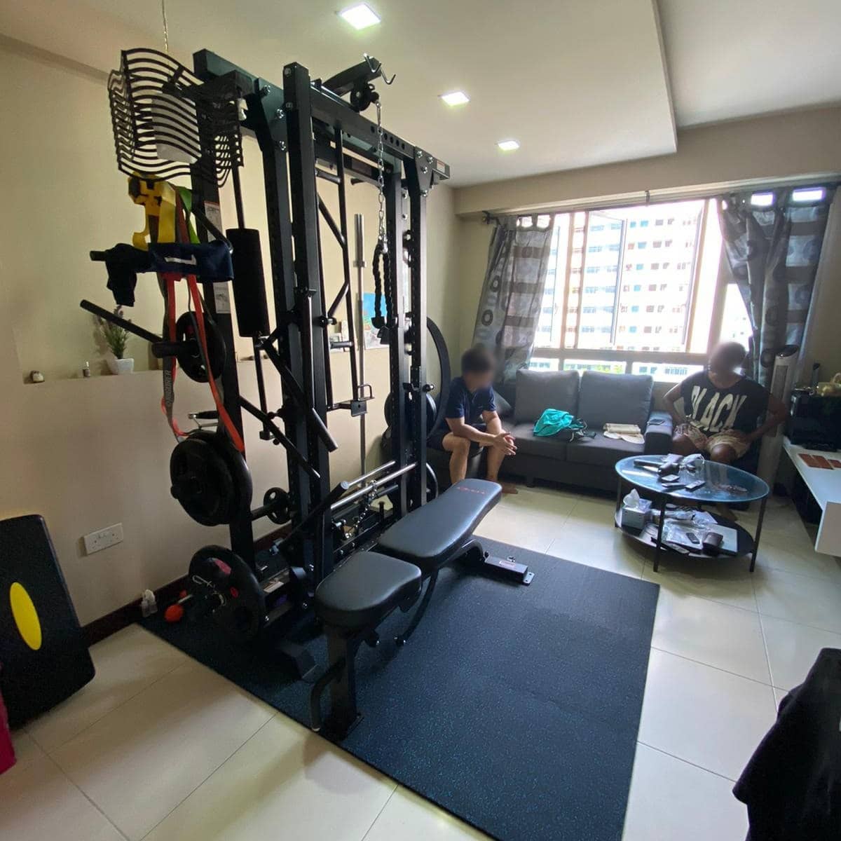 Folding power rack when you have lack of space. No drilling required, full storage design to keep the space need.  #homegymsg #sgfitness #sgfitfam #homegym #gymequipment #homegymsetup