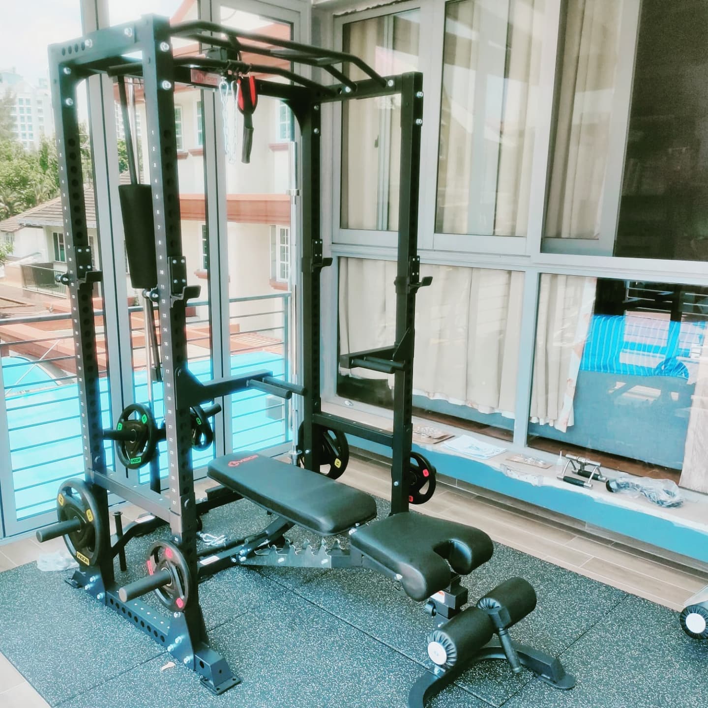 Compact design - easy installation - lifetime warranty on mainframe  #homegymsg #sgfitness #sgfitfam #homegym #gymequipment #homegymsetup