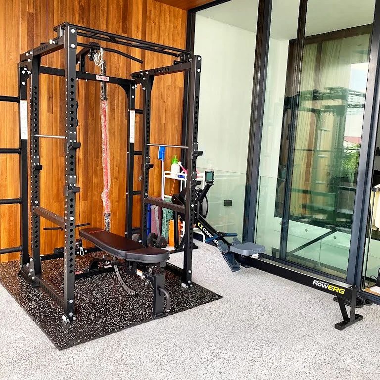 Even if you do not need to fold it, the folding rack is still a great power rack with ample accessories and storage options.  #homegymsg #sgfitness #sgfitfam #homegym #gymequipment #homegymsetup