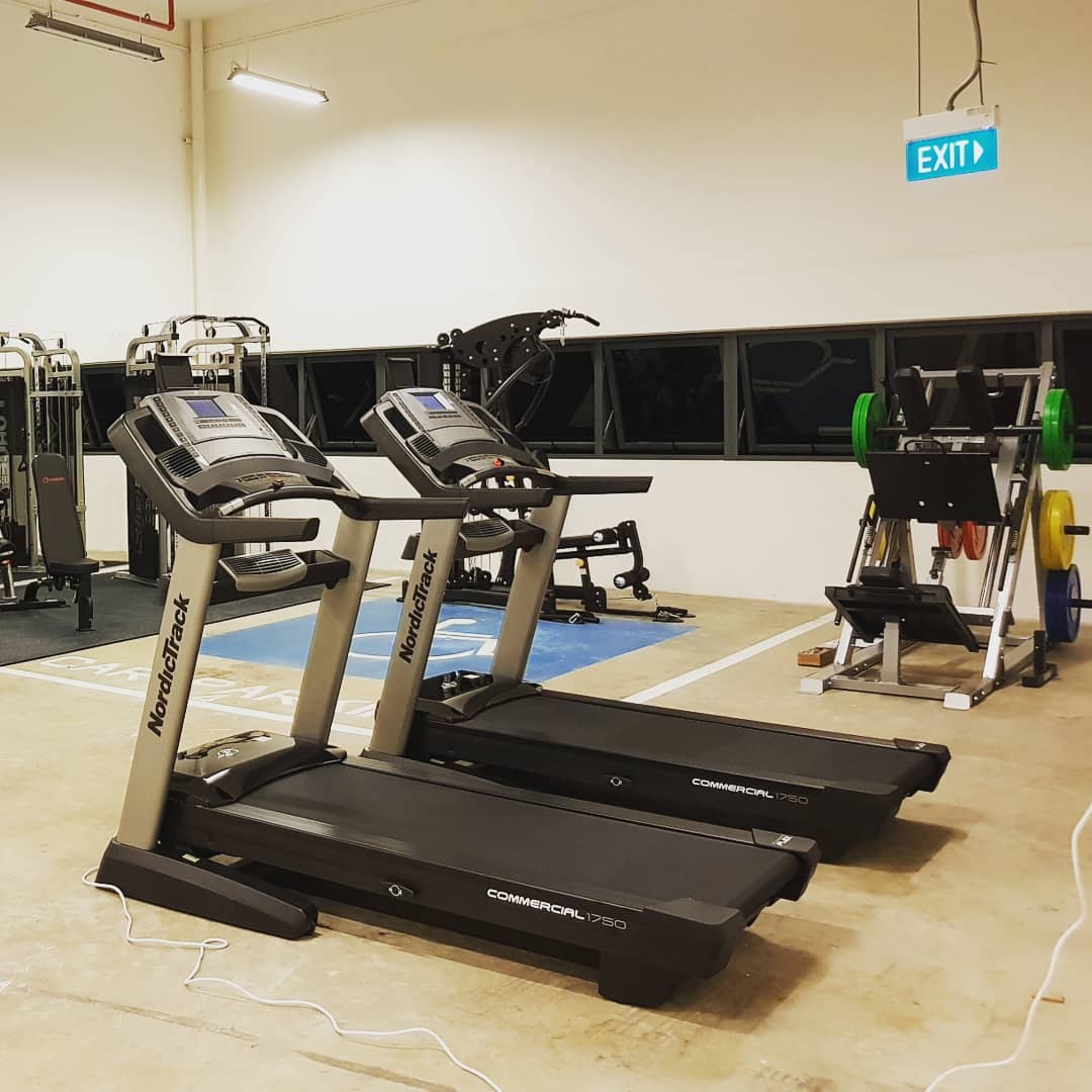 Gym setup in a big garage!