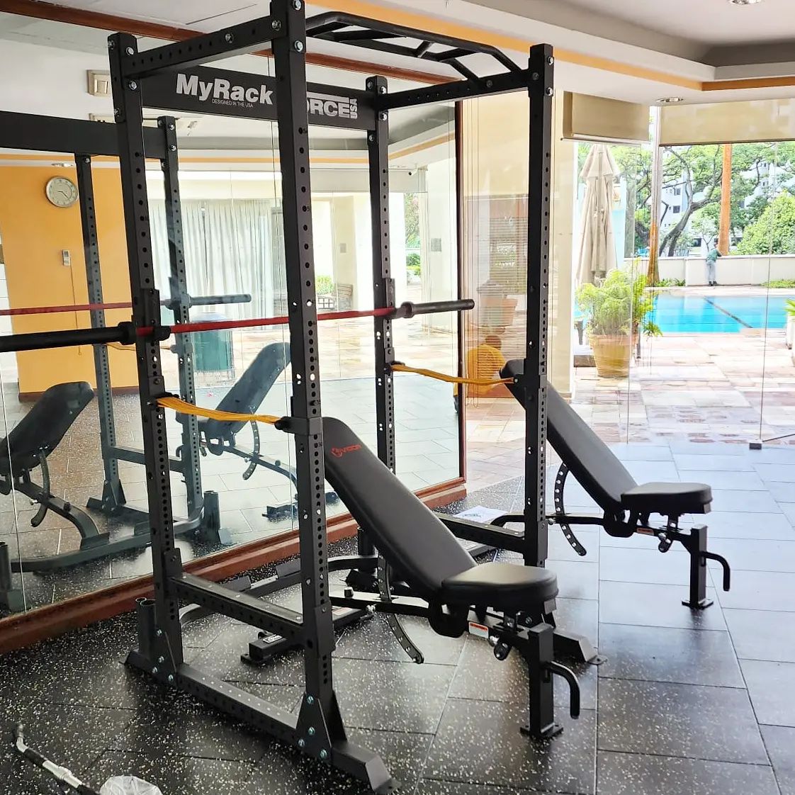 Condo gym power rack setup.  #homegymsg #sgfitness #sgfitfam #homegym #gymequipment #homegymsetup