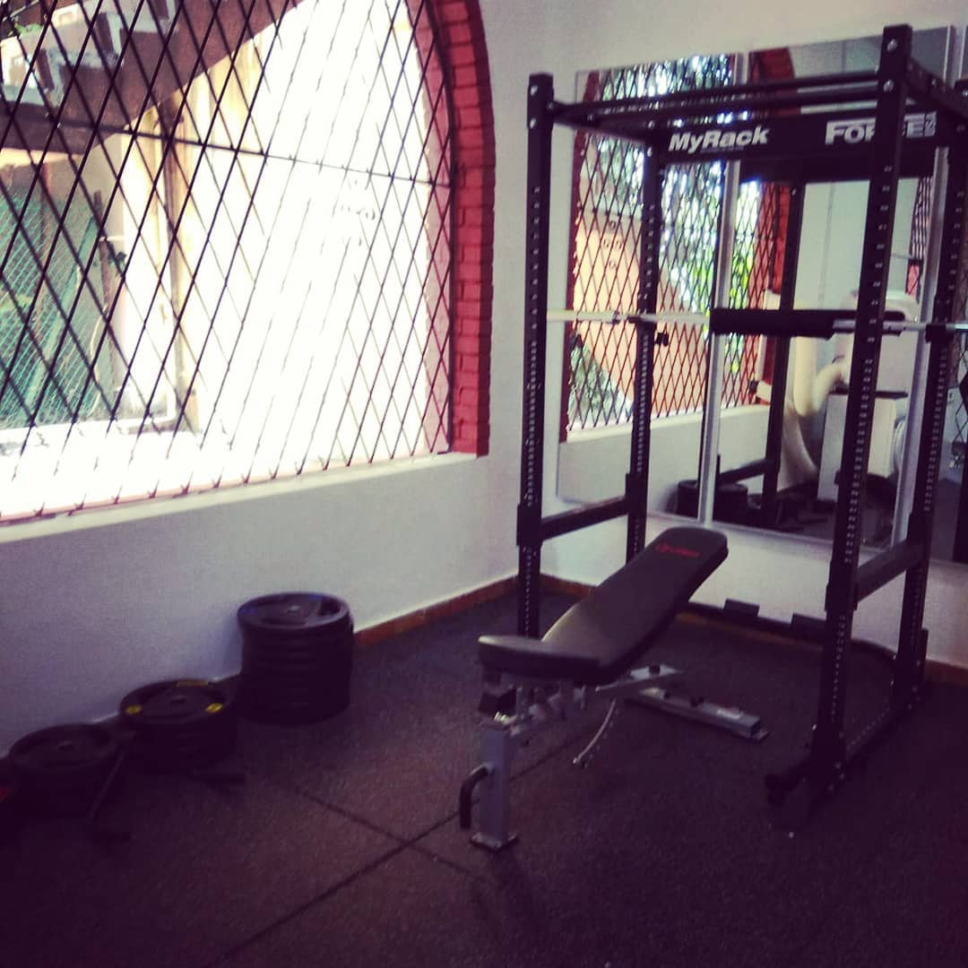 Power rack setup in the basement. More to come for this basement gym.
