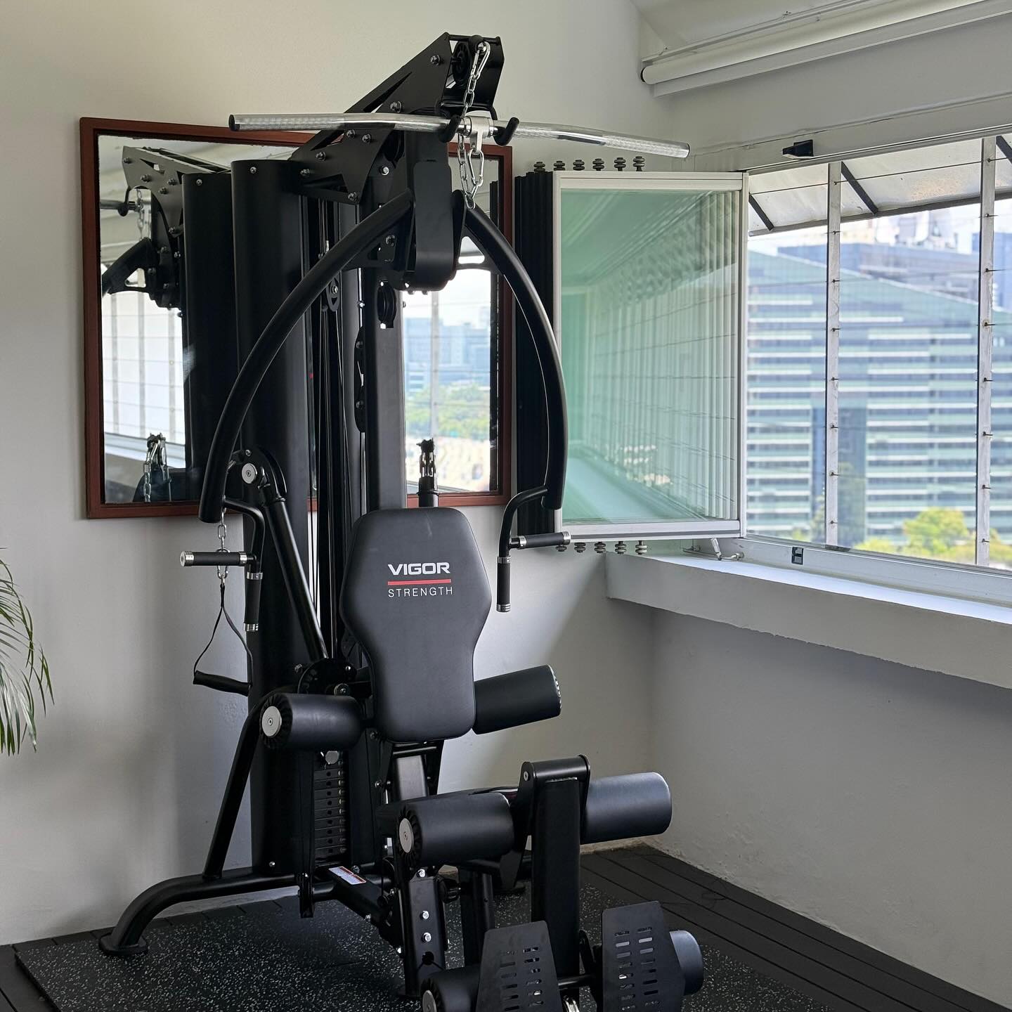 Vigor Xpress Pro home gym station offers multiple exercises in one compact machine.