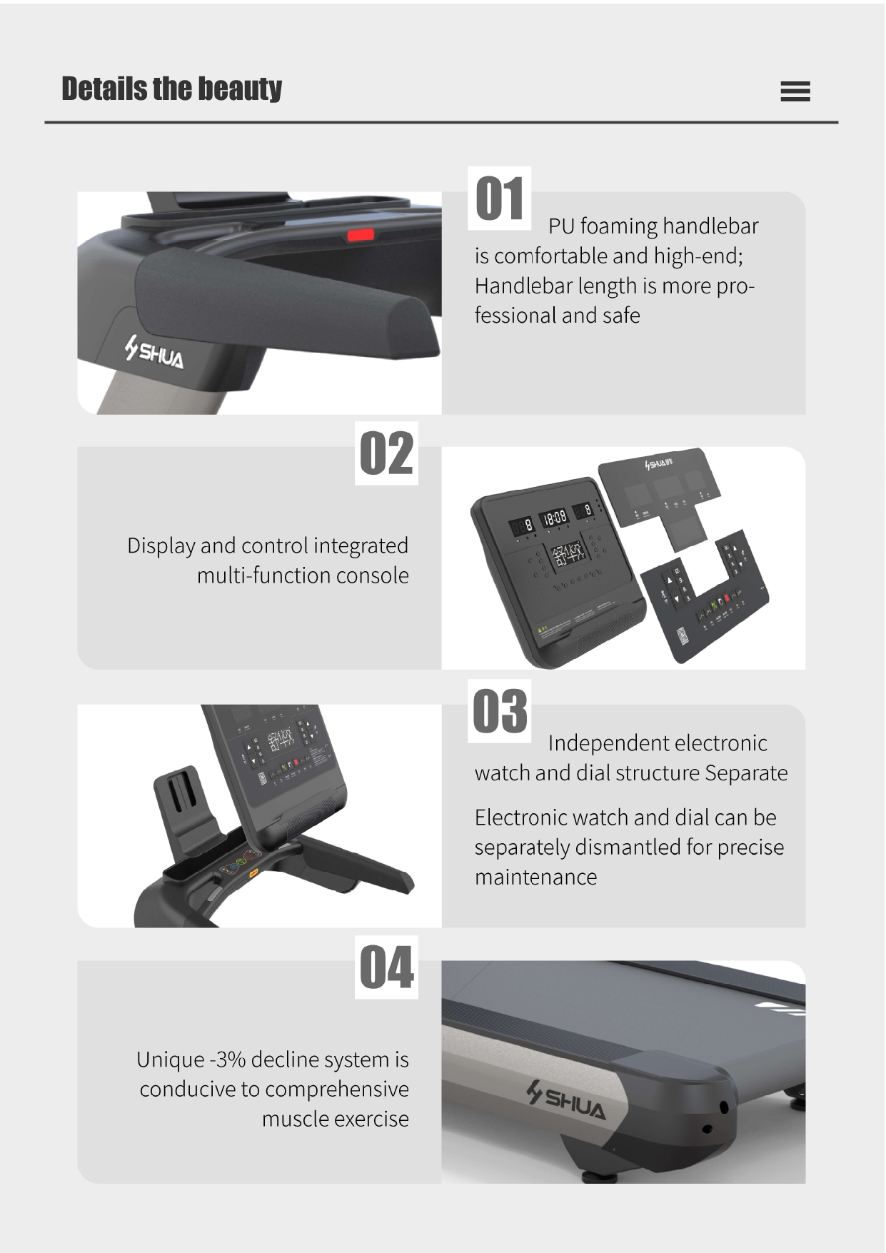 SHUA V9 Commercial Treadmill - Home Gym Singapore